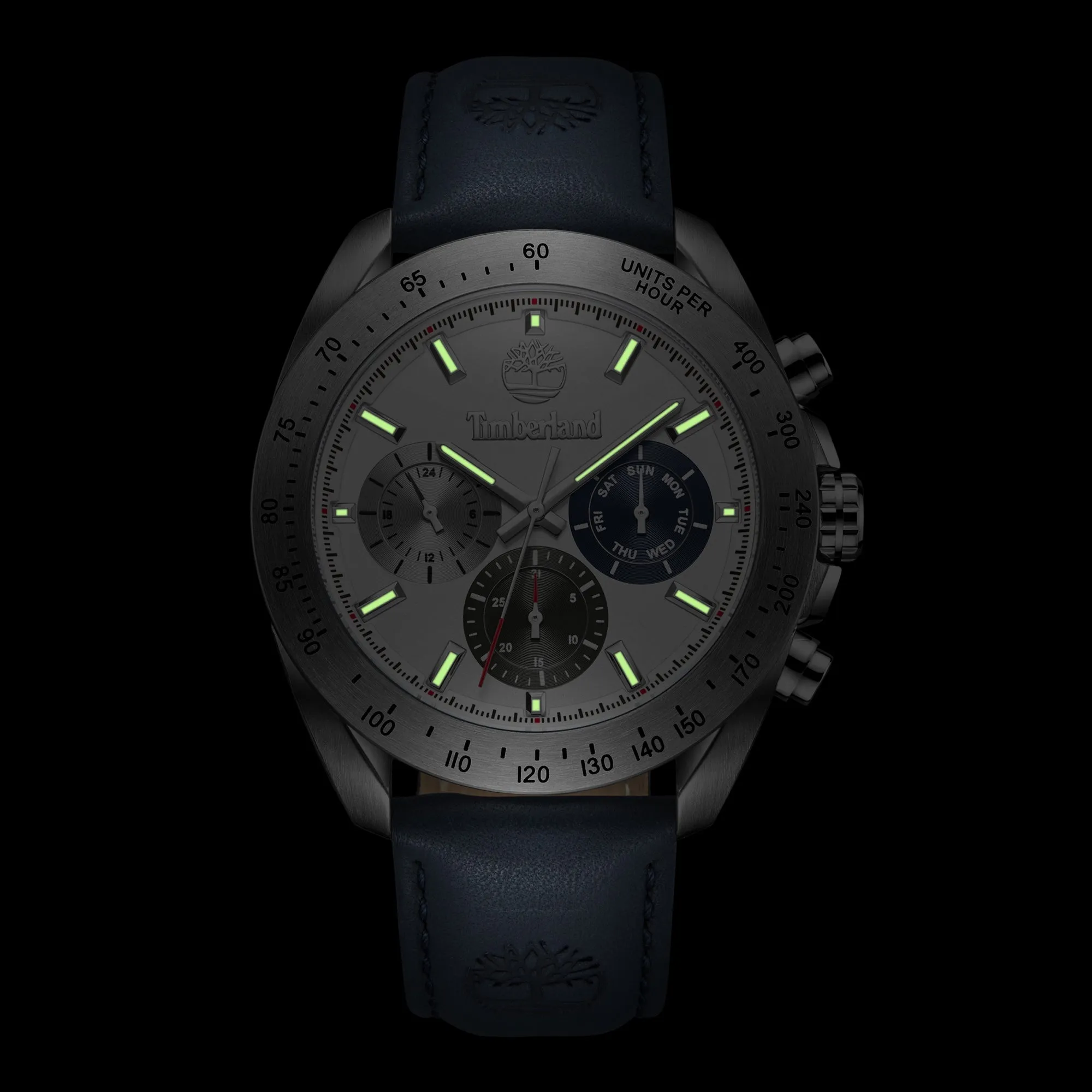 Timberland Carrigan Stainless Steel & Leather Strap Chronograph Watch