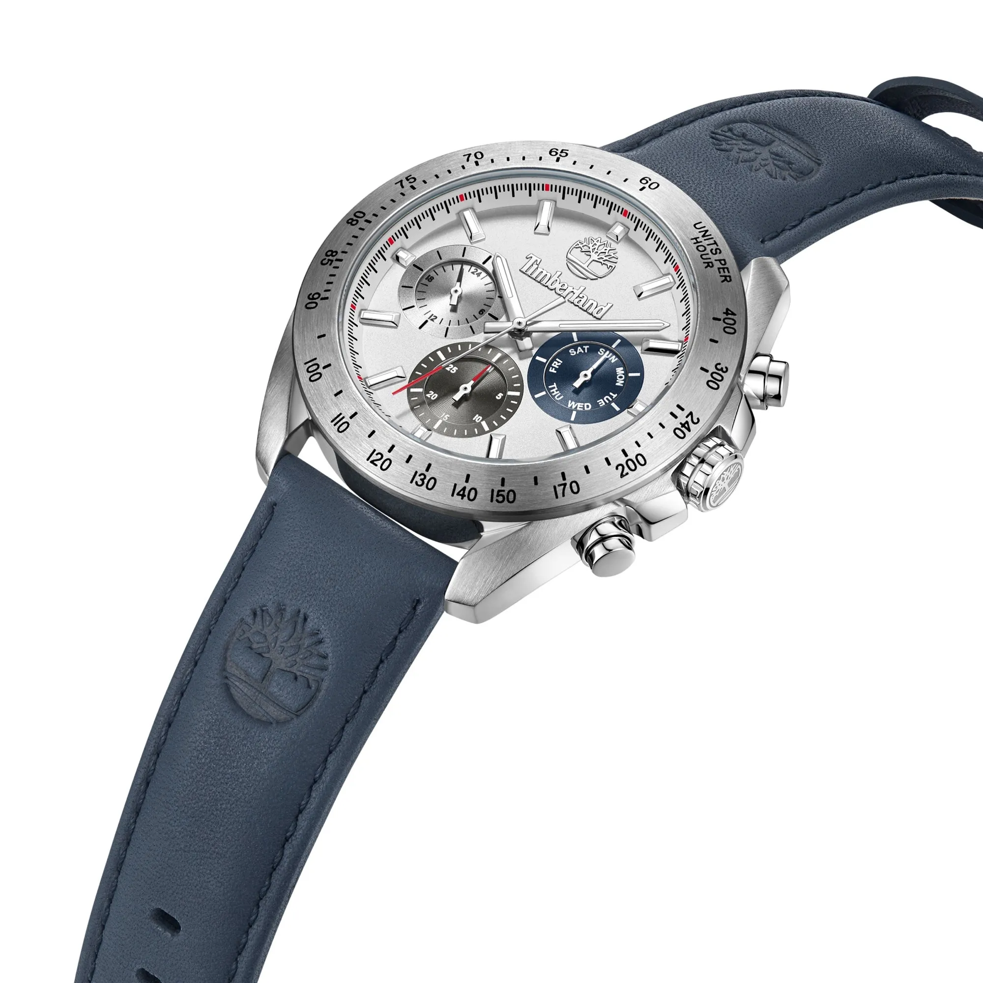 Timberland Carrigan Stainless Steel & Leather Strap Chronograph Watch