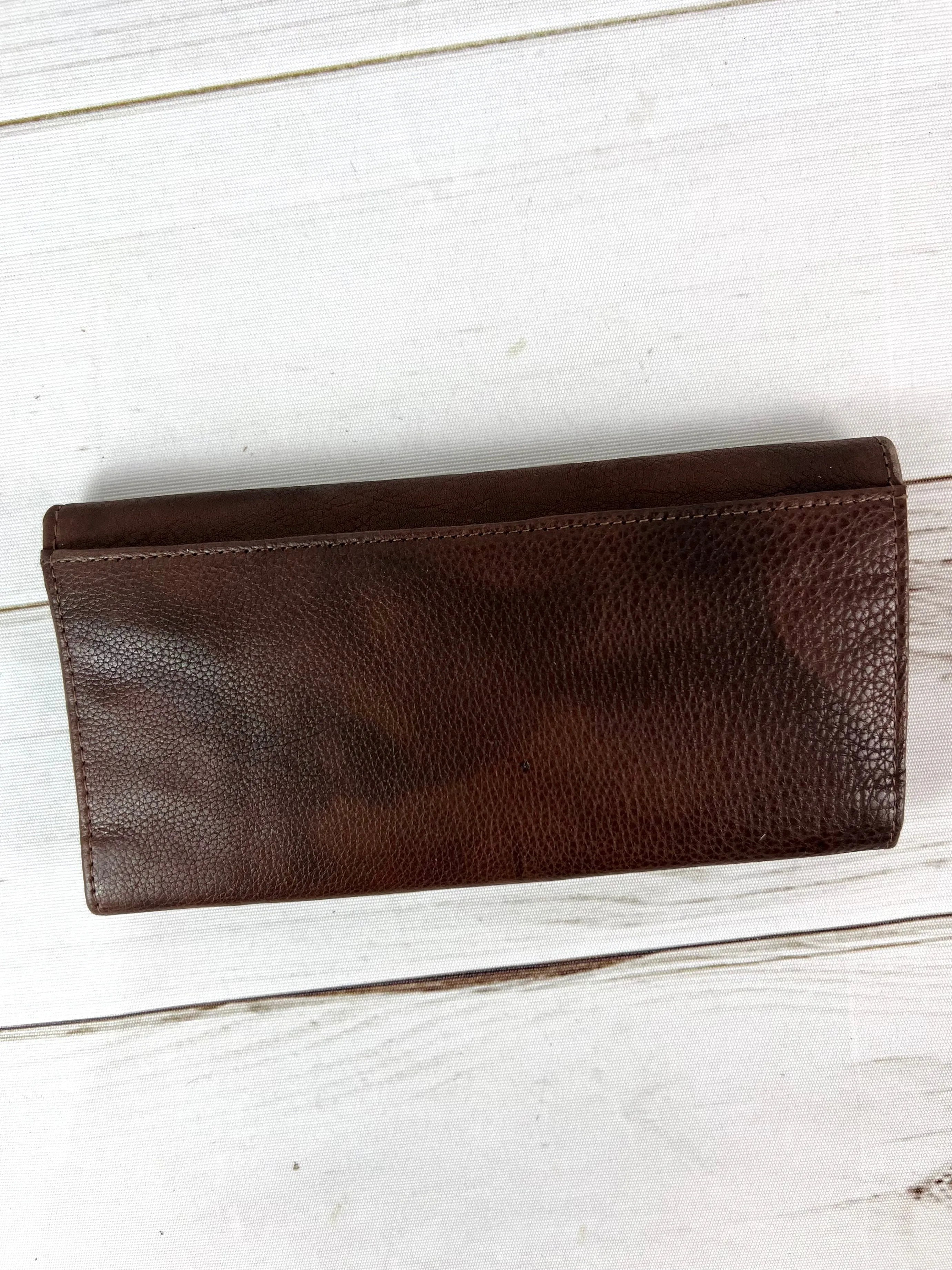 Tooled Sunflower Teal Dotted Accent Wallet