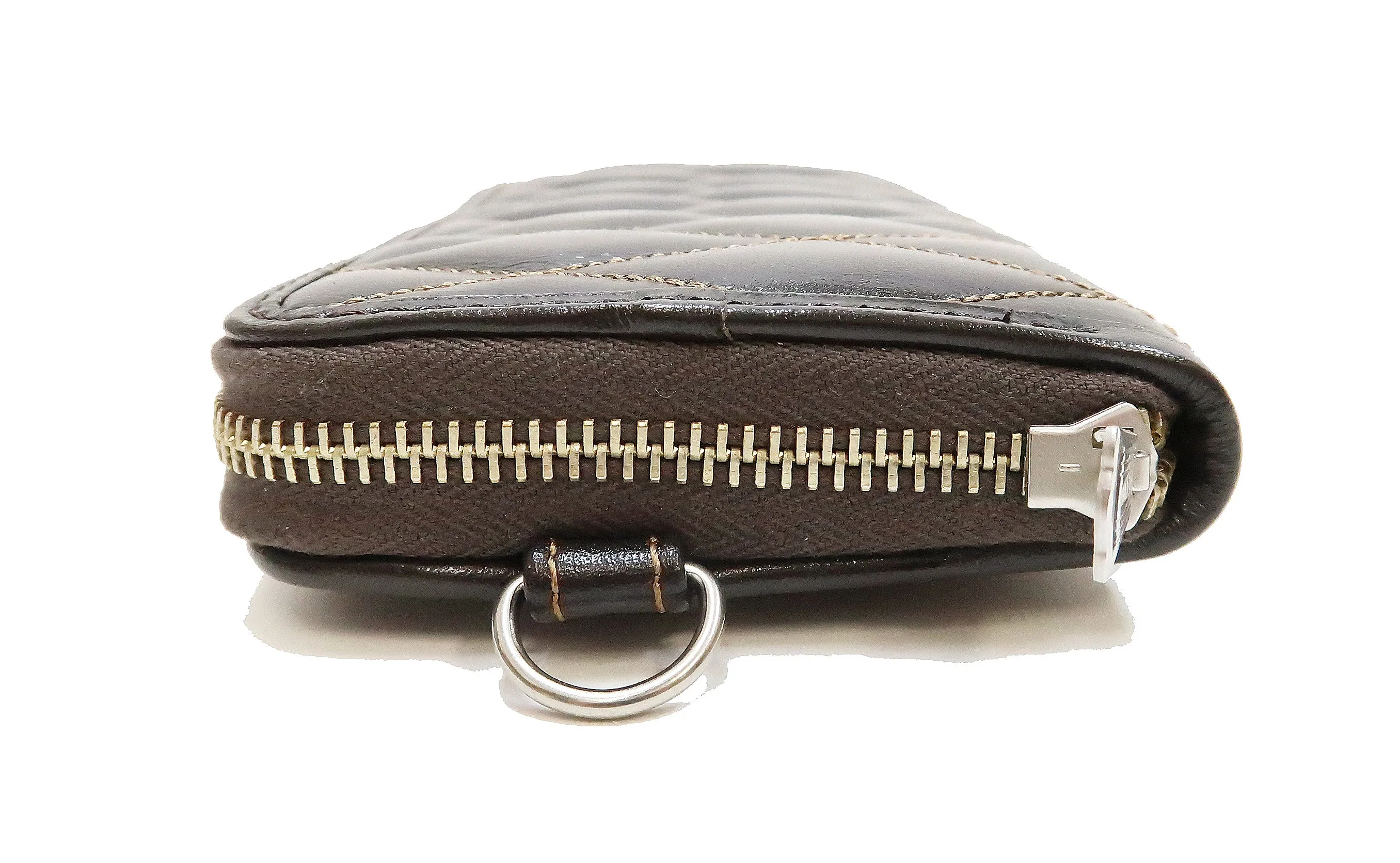 TOYS McCOY Zip-Around Long Leather Wallet Men's Casual Quilted Horsehide Leather Wallet with Three-Sided Zip TMA2506 050 Brown