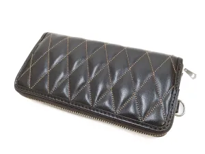 TOYS McCOY Zip-Around Long Leather Wallet Men's Casual Quilted Horsehide Leather Wallet with Three-Sided Zip TMA2506 050 Brown