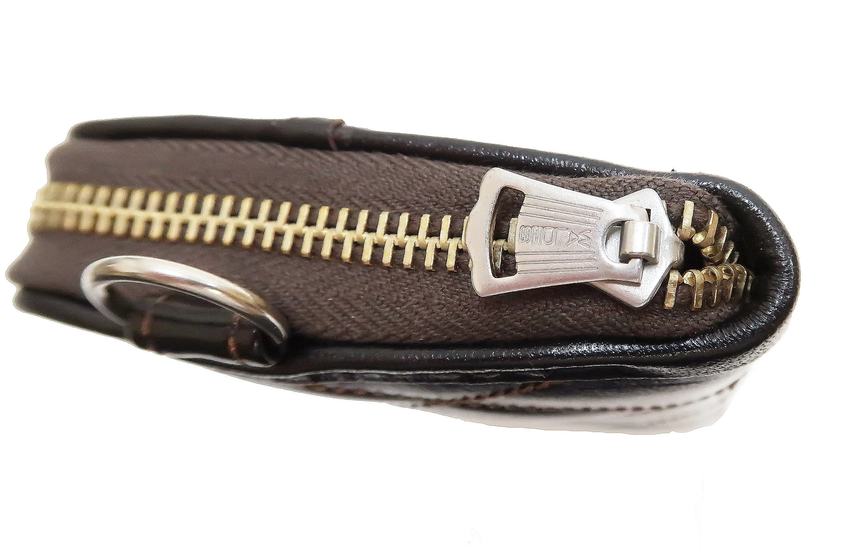 TOYS McCOY Zip-Around Long Leather Wallet Men's Casual Quilted Horsehide Leather Wallet with Three-Sided Zip TMA2506 050 Brown