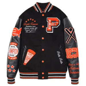 Varsity Jacket - Black & Orange