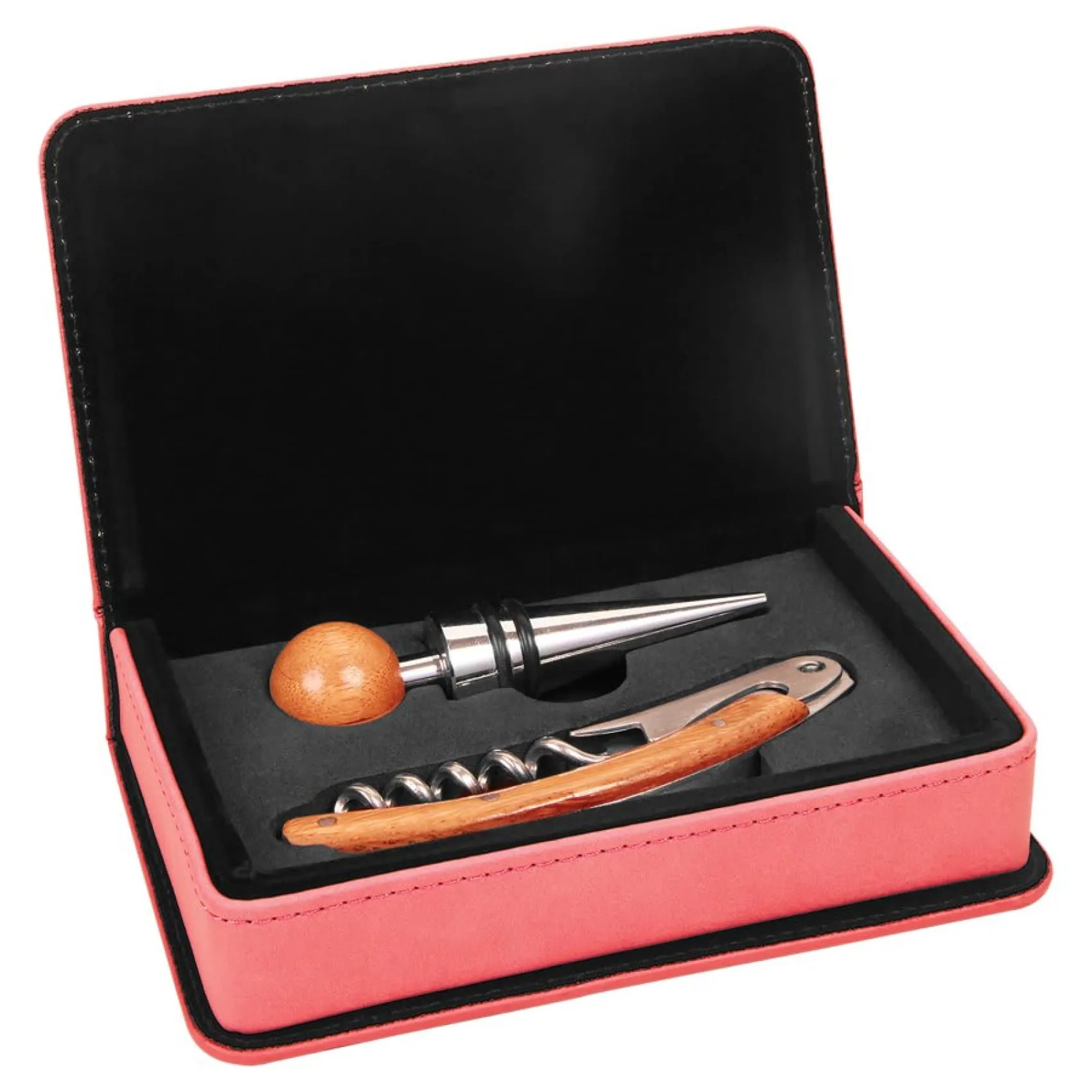 Vegan Leather 2-Piece Wine Tool Set