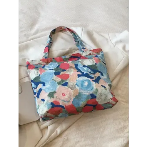 Vibrant Floral Canvas Handbag