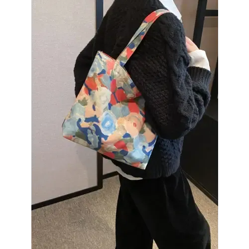 Vibrant Floral Canvas Handbag