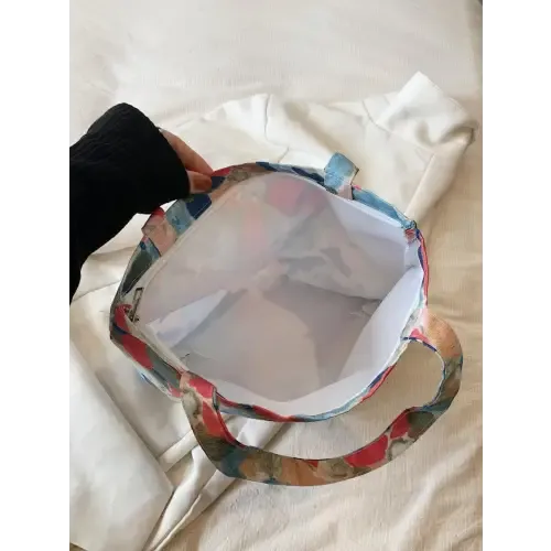 Vibrant Floral Canvas Handbag
