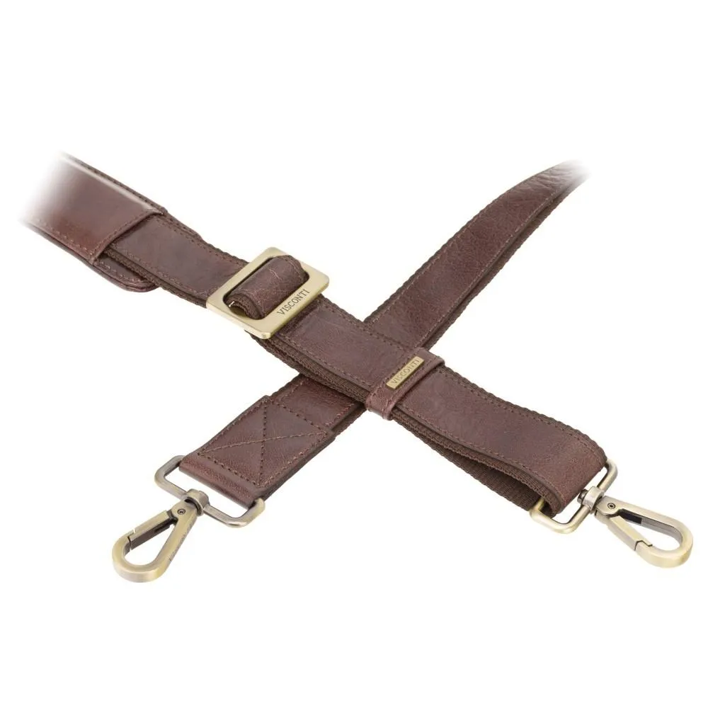Victor 13" Leather Laptop Briefcase- Brown
