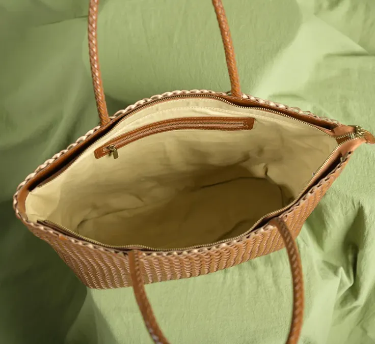 Vintage Leather Tote Bag