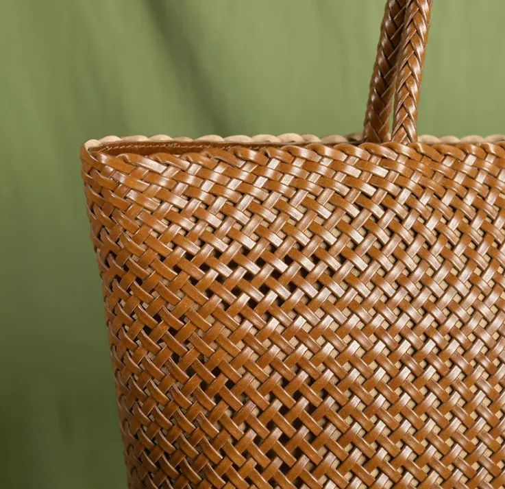 Vintage Leather Tote Bag