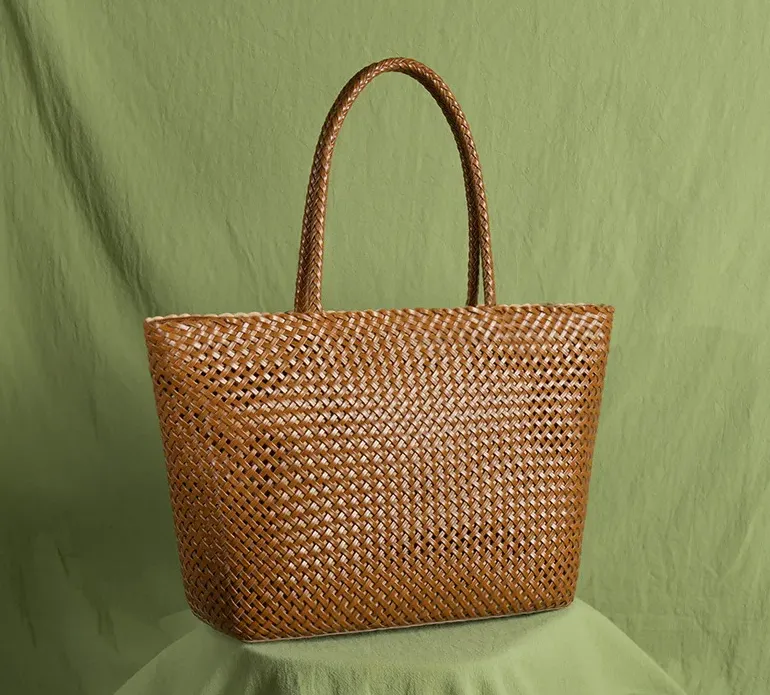 Vintage Leather Tote Bag