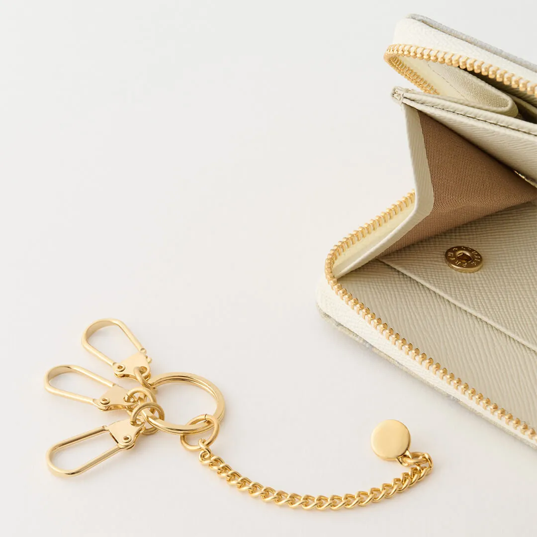 White Chocolate Compact Zip Around Wallet【Japan Jewelry】
