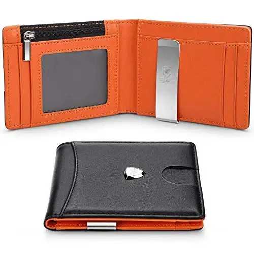 WILBEST High Capacity Leather Smart Wallet with RFID Blocking