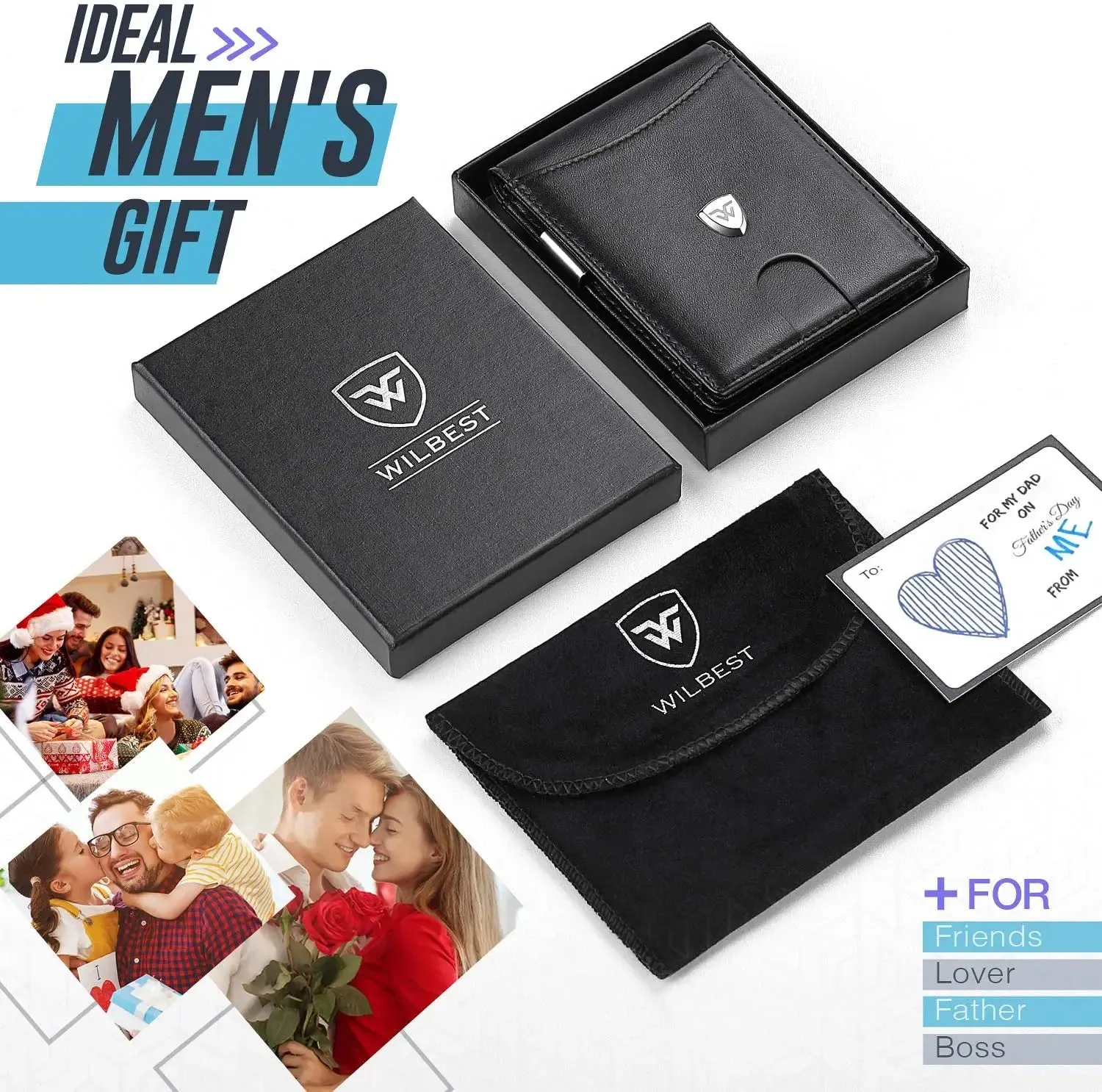 WILBEST High Capacity Leather Smart Wallet with RFID Blocking