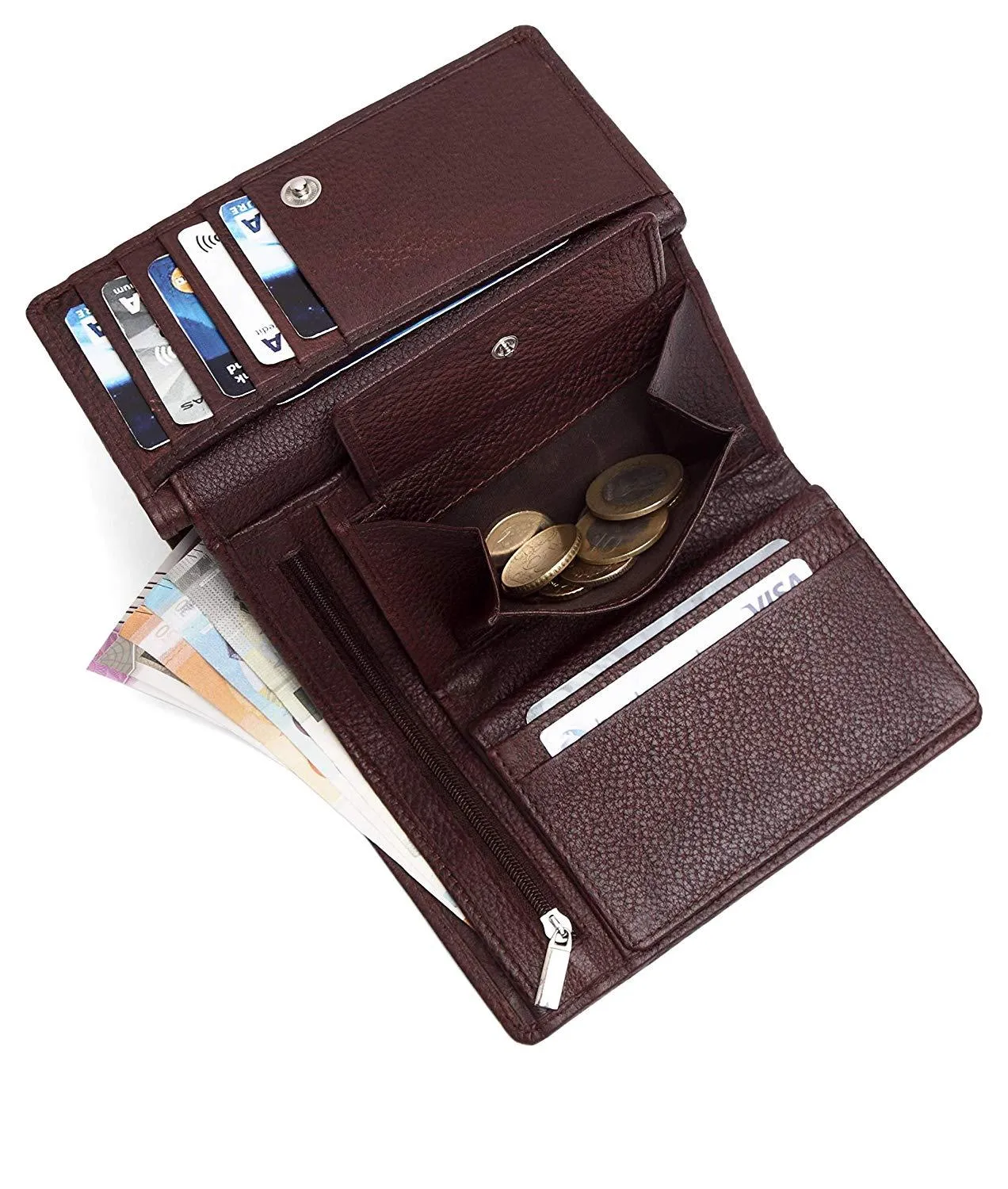 WildHorn RFID Protected Genuine Leather Wallet for Women Stylish|Purse for Women/Girls