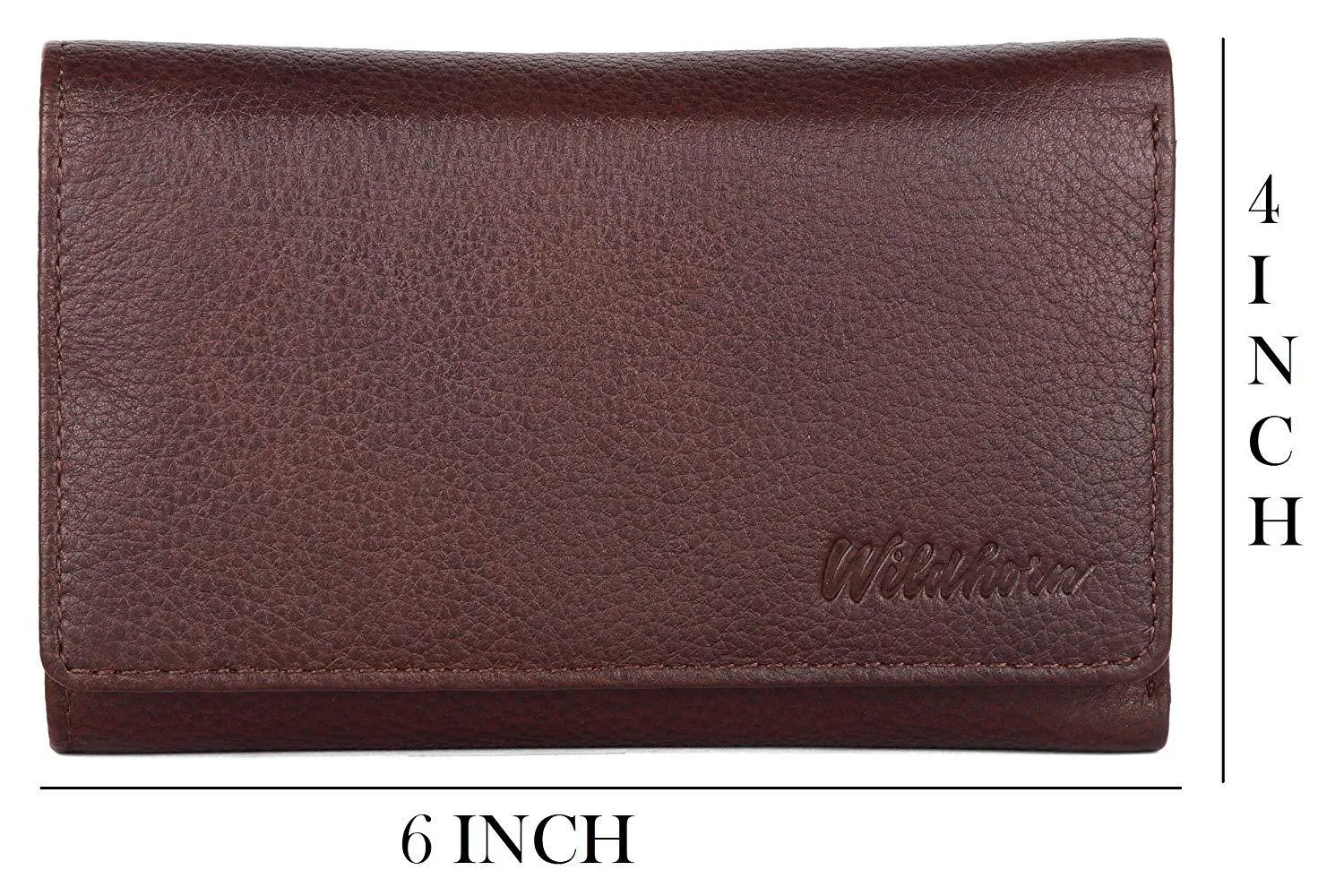 WildHorn RFID Protected Genuine Leather Wallet for Women Stylish|Purse for Women/Girls