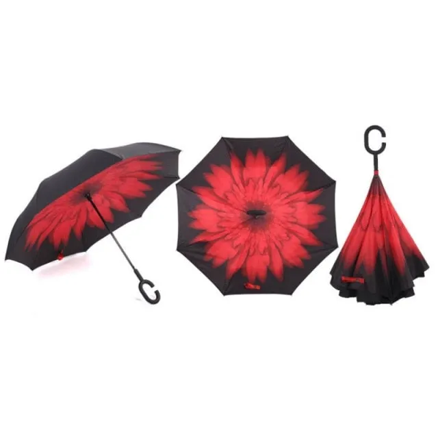 Windproof Double Layered Inverted Umbrella