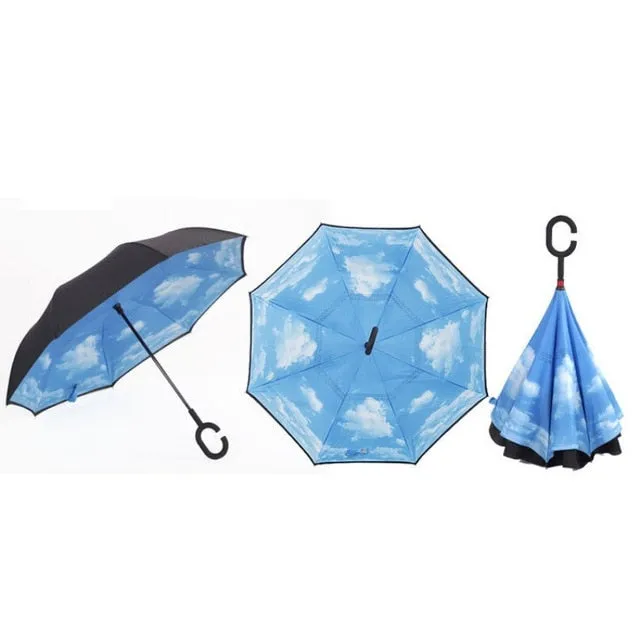 Windproof Double Layered Inverted Umbrella