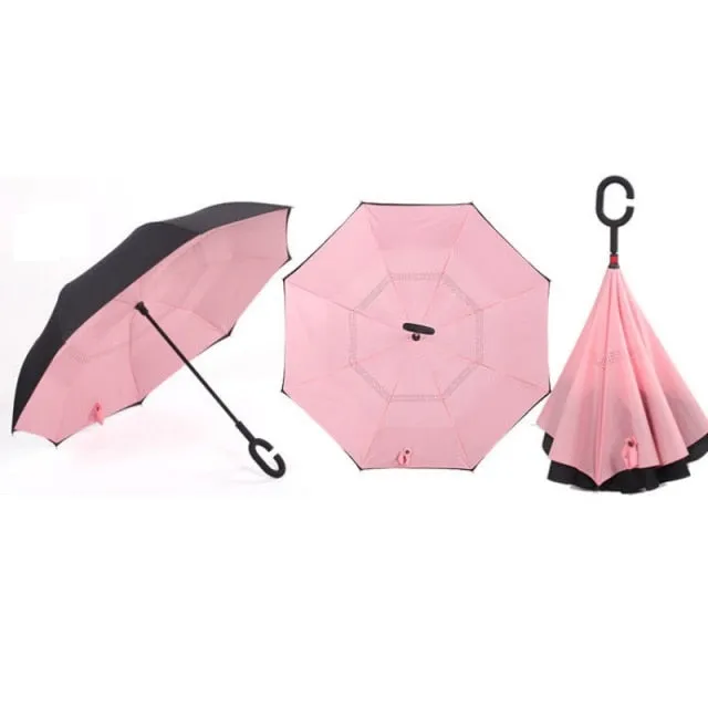 Windproof Double Layered Inverted Umbrella