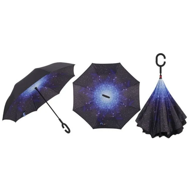 Windproof Double Layered Inverted Umbrella