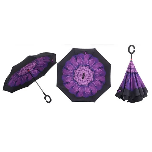 Windproof Double Layered Inverted Umbrella