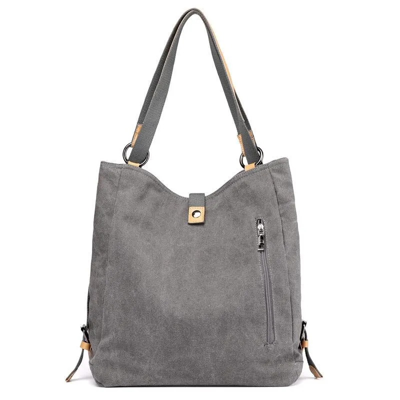 Women's Fashion Canvas Handbag Vintage Multifunction Backpack