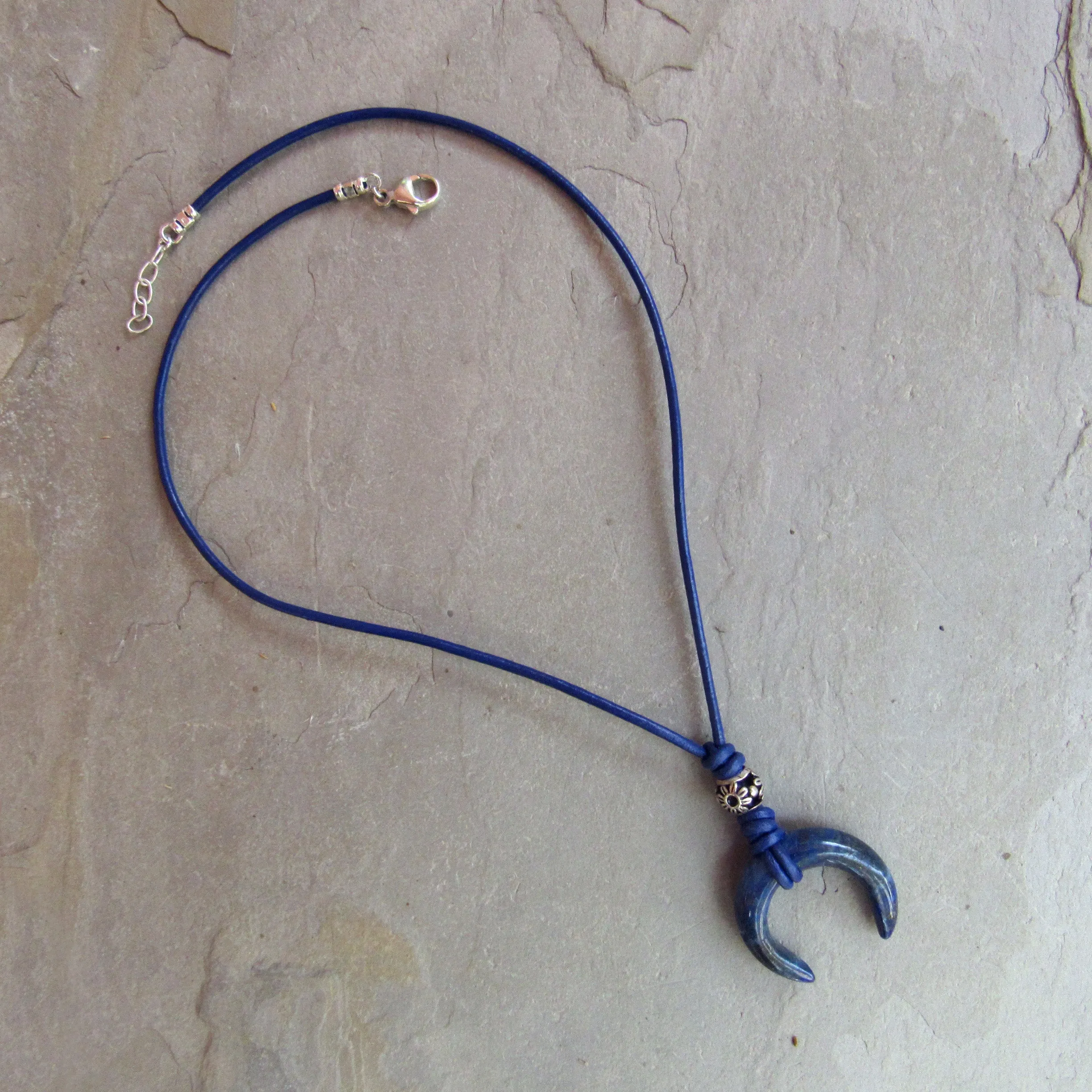 Women's Leather and Gemstone neckalces with silver accents and findings