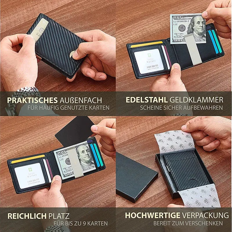 YATBEST Leather Smart Wallet with RFID Blocking & Money Clip