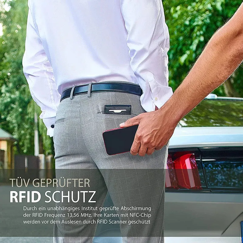 YATBEST Leather Smart Wallet with RFID Blocking & Money Clip