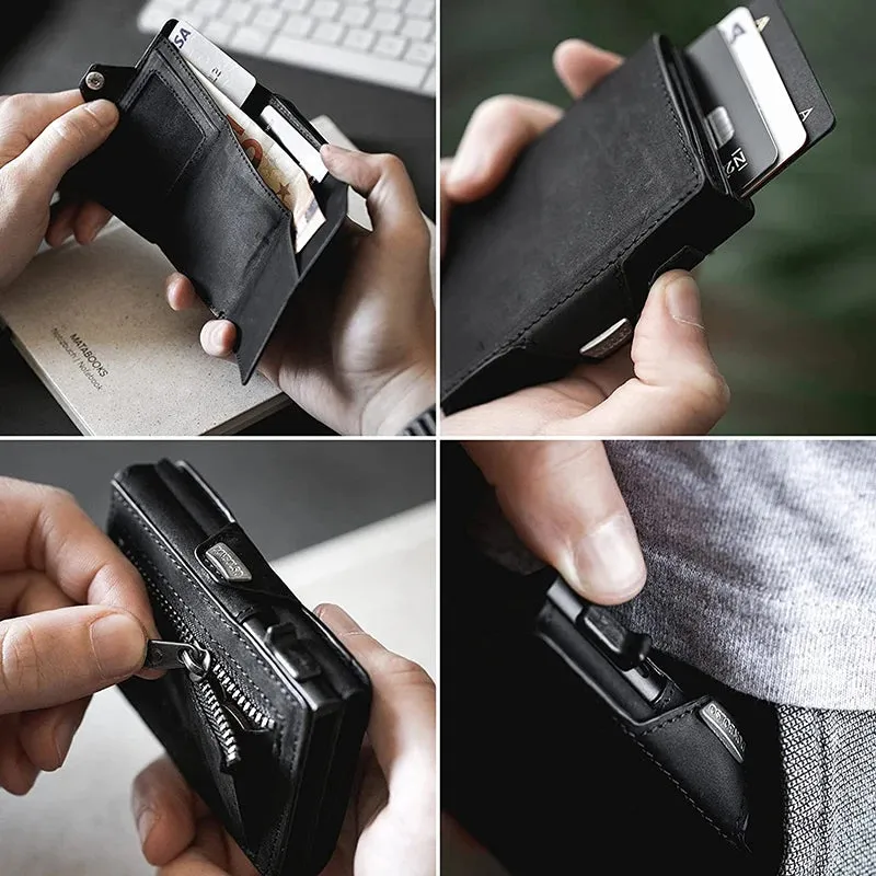 YATBEST Vintage Pop-Up Smart Wallet with RFID Blocking