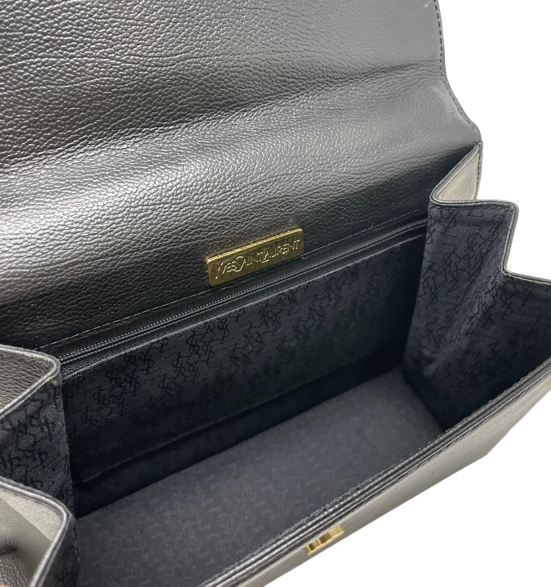 YSL Black Logo Top Handle Bag