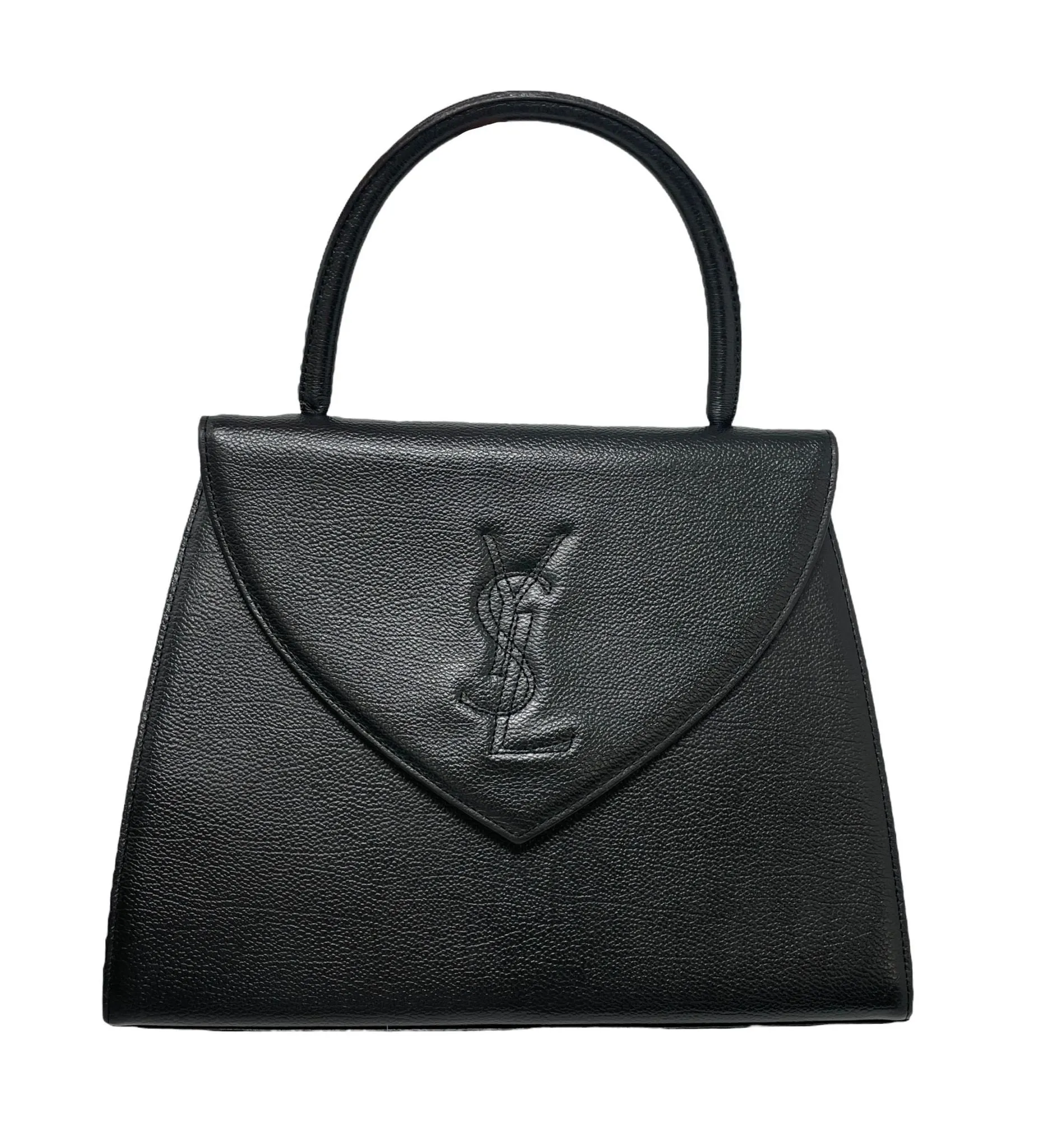 YSL Black Logo Top Handle Bag