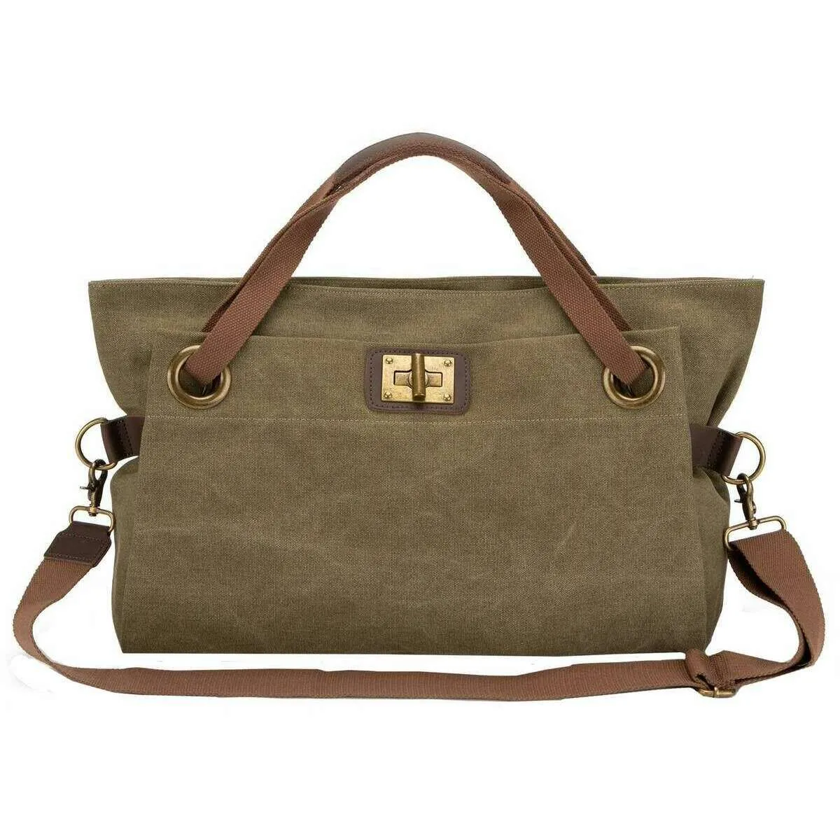 ZEDE Pont Des Arts Cross Body Bag - Olive Green